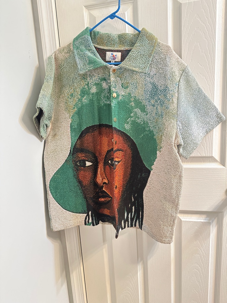 Kids Graphic Short-Sleeve Polo In Green And Brown By